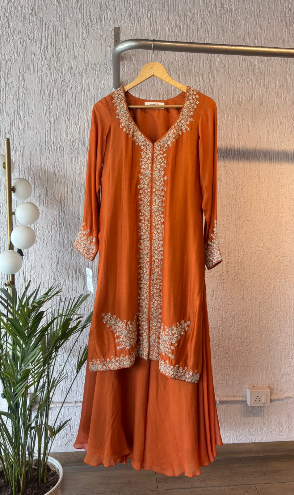 Orange Long Kurta Set