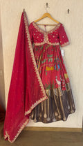 Red Banarasi Lehenga Set