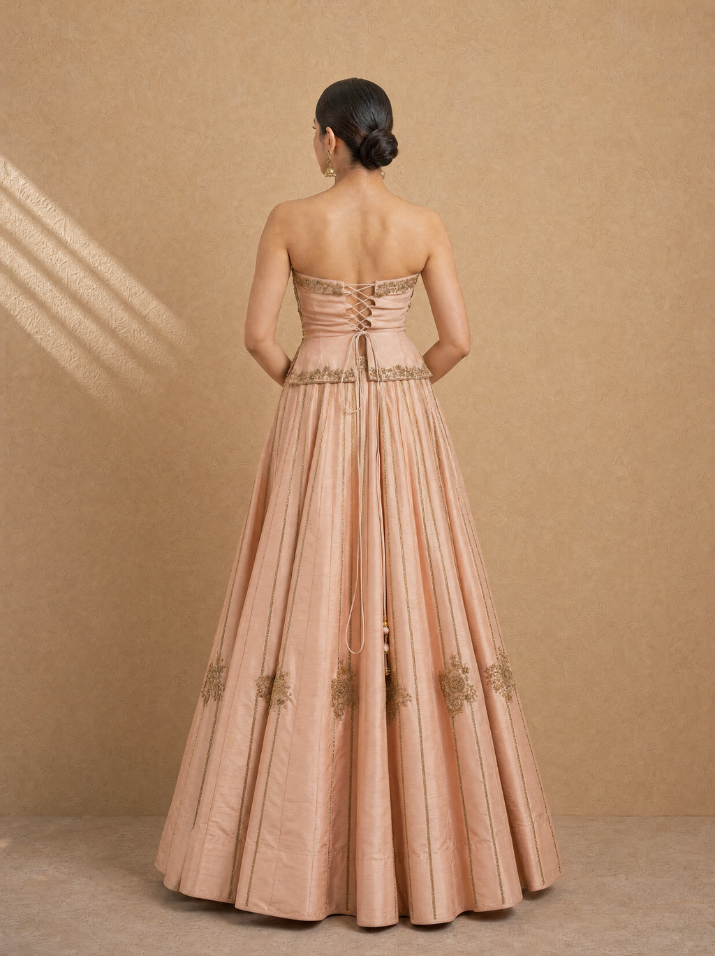 Dusty Pink Corset Lehenga Set