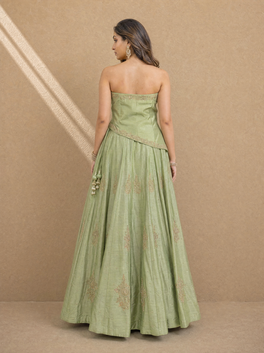 Mint Green Asymmetrical Corset Top