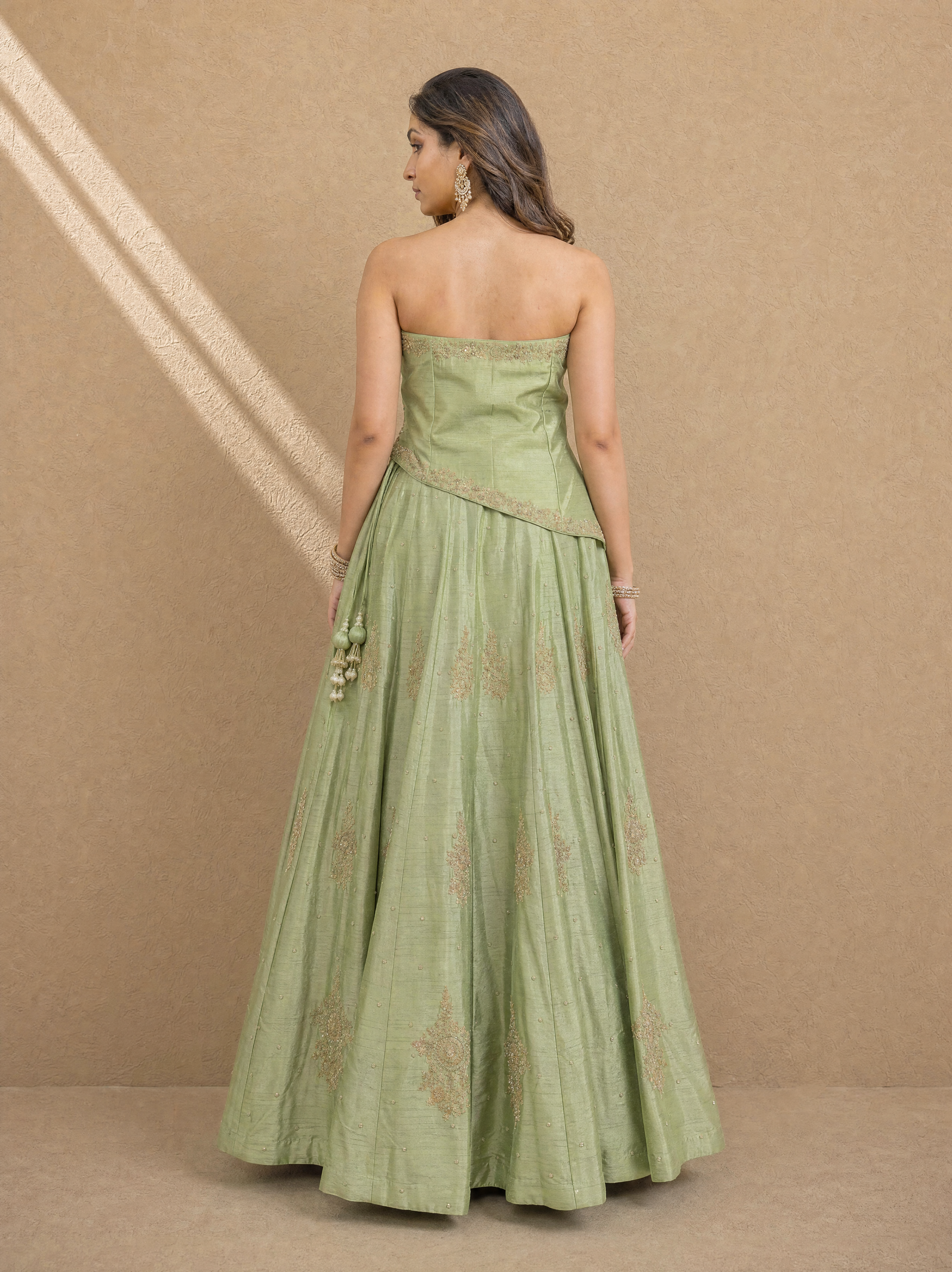 Mint Green Asymmetrical Corset Top