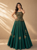 Bottle Green Corset Lehenga Set