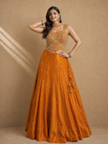 Burnt Orange Corset Lehenga Set