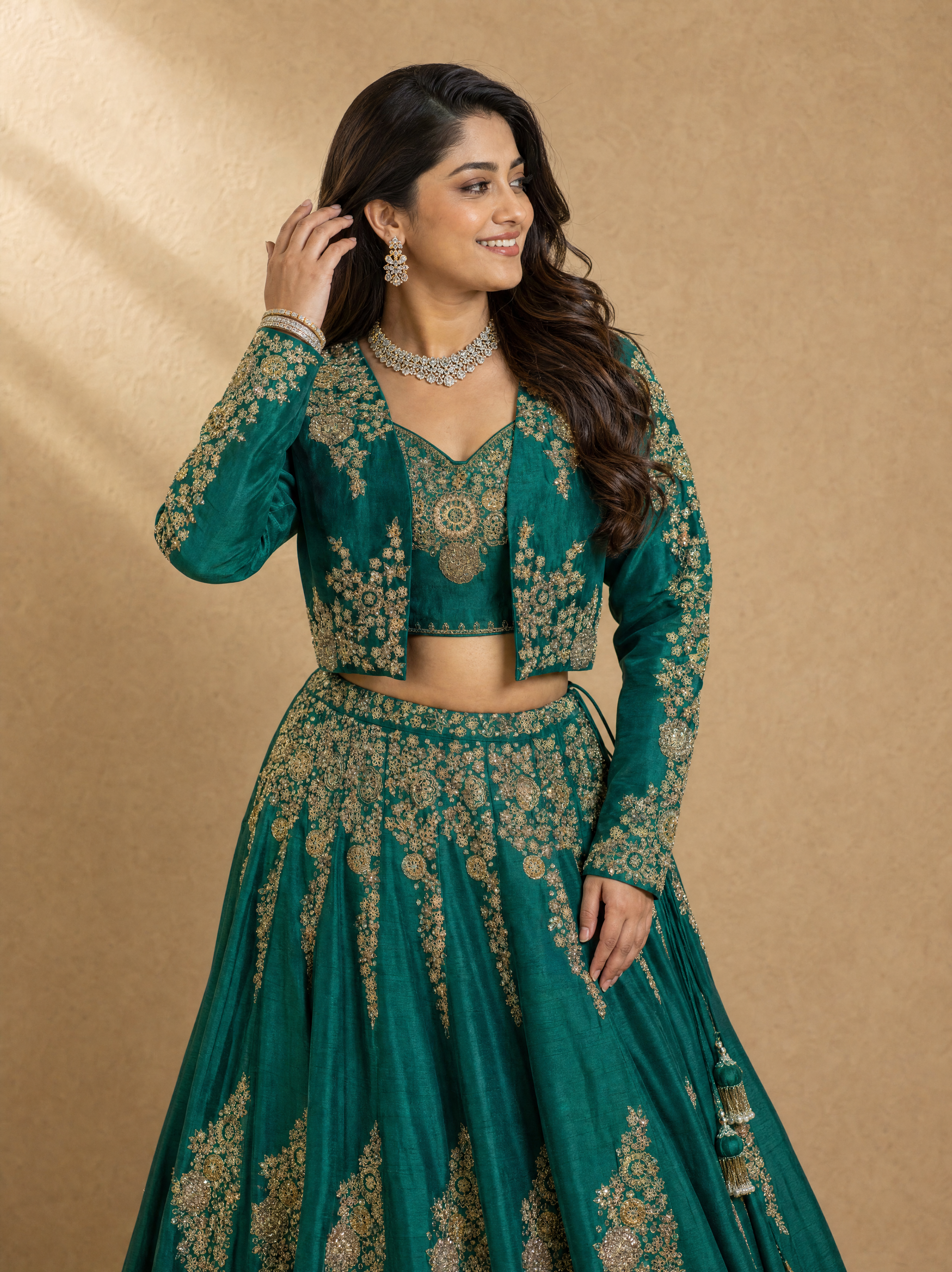 Bottle Green Lehenga Set