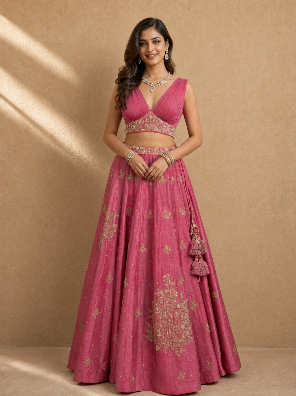 Pink Fusion Lehenga Set