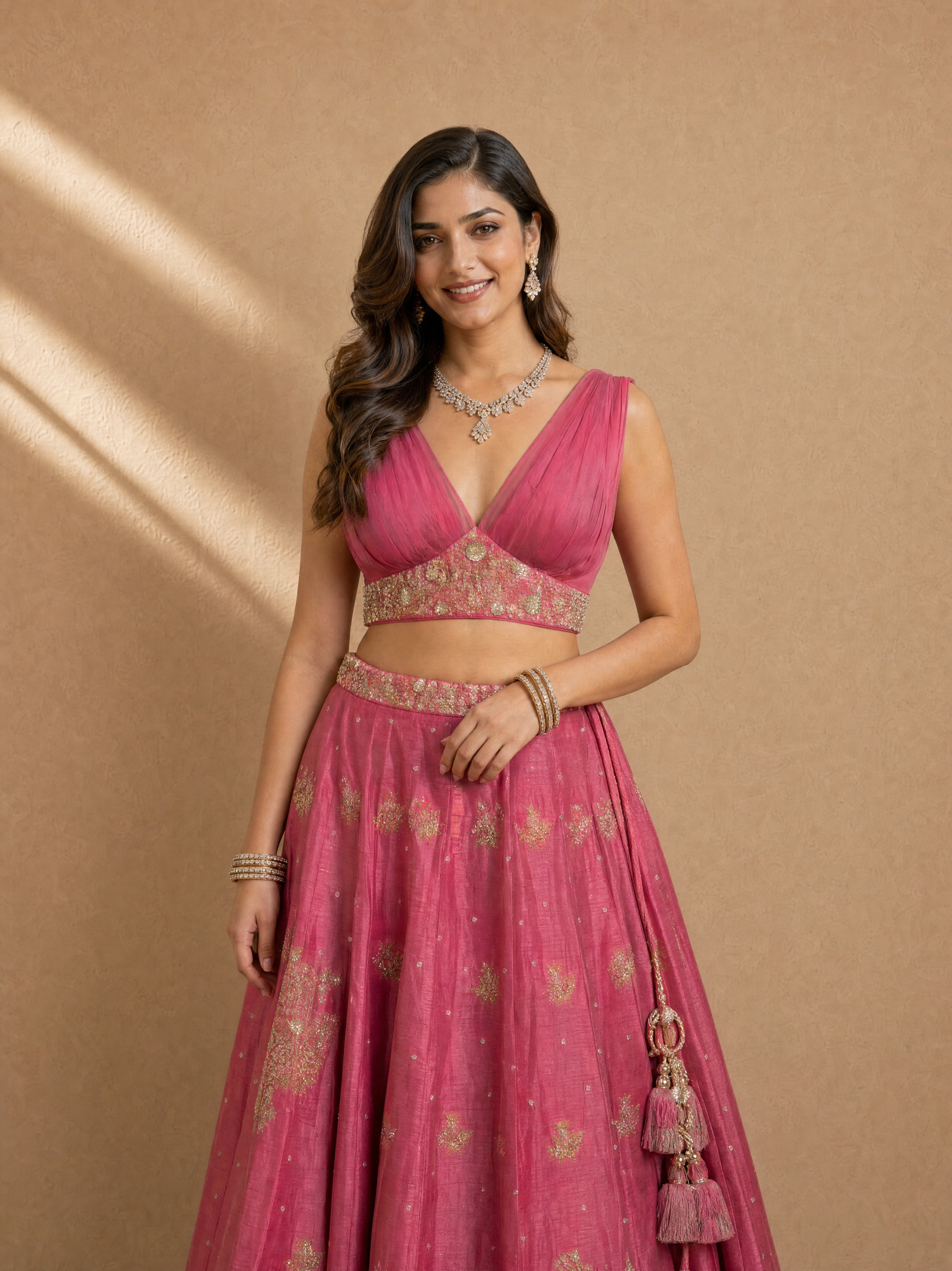 Pink Fusion Lehenga Set
